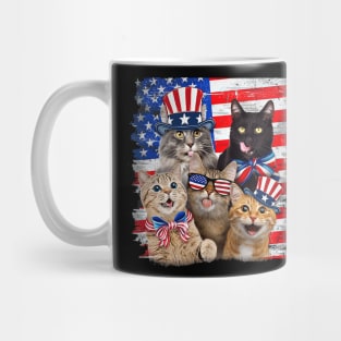 Cat 4th Of July Freedom American Flag Sunglasses Mug